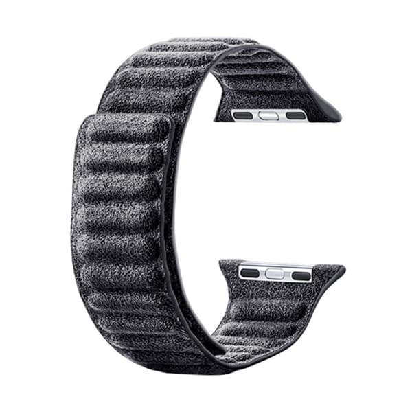 Apple Watch Series 8 (41mm) magnetisk rem i ruskindslæder - Mørkegrå Silver grey
