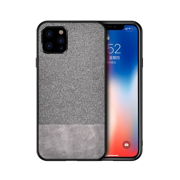 Berlin iPhone 11 Pro Max deksel - Grå / Cloth + PU stil Silver grey