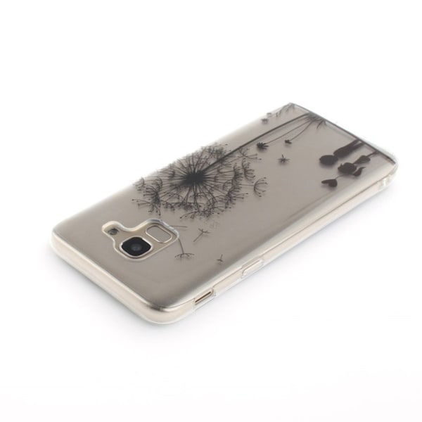 Samsung Galaxy J6 (2018) mobilskal silikon tryckmotiv - Maskros och kärlekspar Svart
