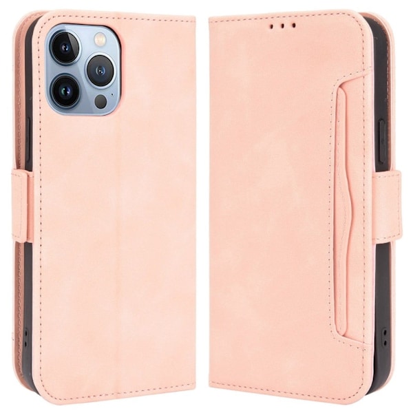 Modernt iPhone 14 Pro fodral med plånbok - Rosa Rosa