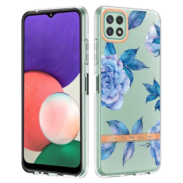 Supertunt och tåligt mjukfodral för Samsung Galaxy A22 5G - Blå Pion Blå