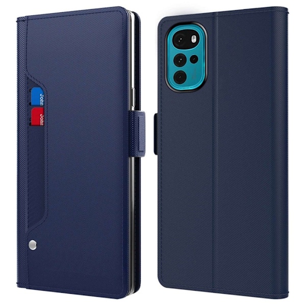 Phone Etui med Make-up Mirror og Slick Design til Motorola Moto G22 - Blå Blue