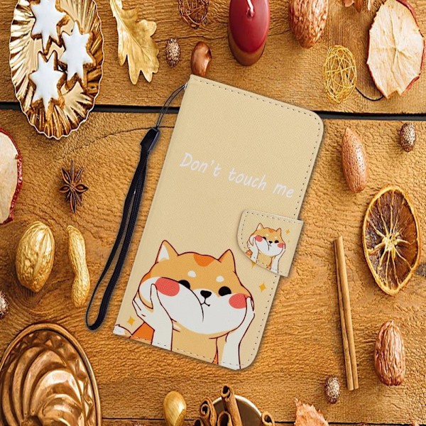 Wonderland Samsung Galaxy A34 5G Flip Etui - Shiba Hund Brown