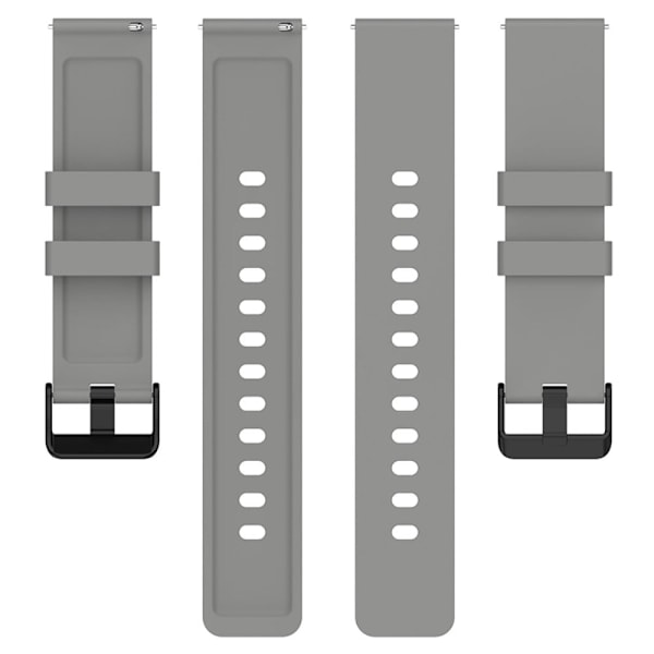 Amazfit Bip 3 / Bip S klockarmband i silikon med svart spänne - Grå Silvergrå