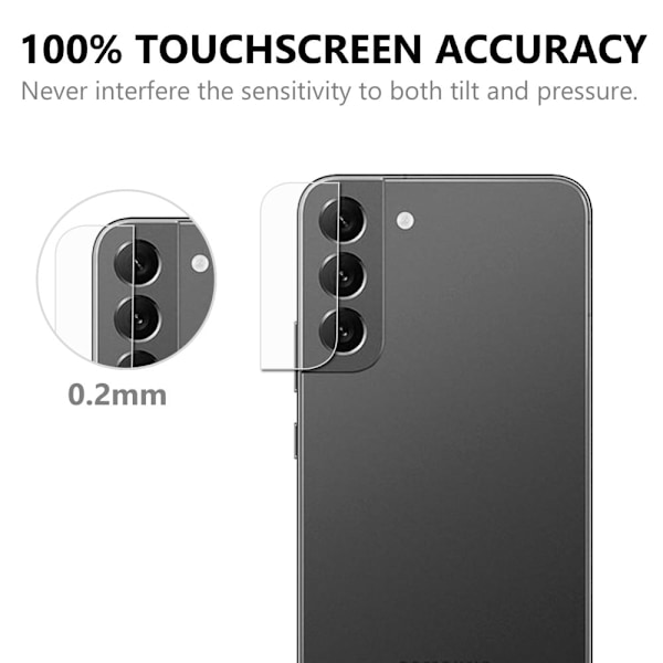 Samsung Galaxy S22 AGC kameralinsebeskytter af hærdet glas Transparent