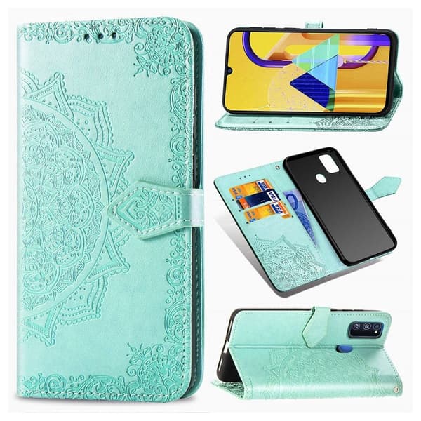 Mandala Samsung Galaxy M30s etui - Cyan Green