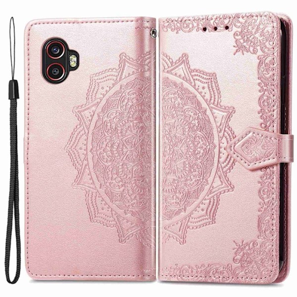 Mandala Samsung Galaxy Xcover 2 Pro / Xcover 6 Pro Läppäkotelo - Ruusukulta Pink