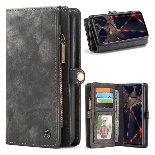 CaseMe Samsung Galaxy A51 Zipper Wallet Etui  - Sort Black