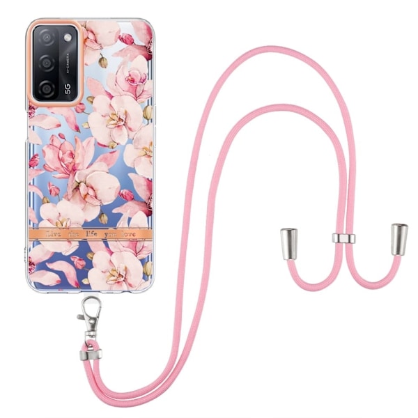 Slim og Holdbart Blødtcover med Snor til Oppo A54s / A55 / A53s 5g / A16 - Hc005 Pink Gardenia Pink