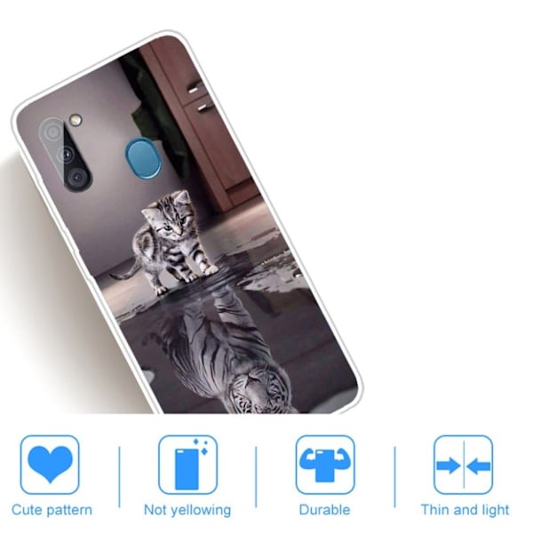 Deco Samsung Galaxy A11 kuoret - Kissa ja heijastus Multicolor