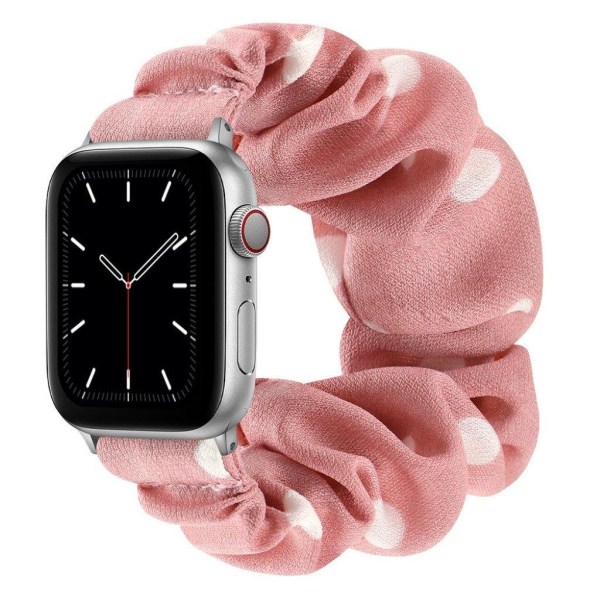 Apple Watch 42mm - 44mm elastic hairband style watch strap - Pink Dot / Size: S Rosa