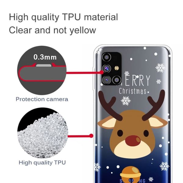Juletaske til Samsung Galaxy M31s - Sne Og Elg Brown