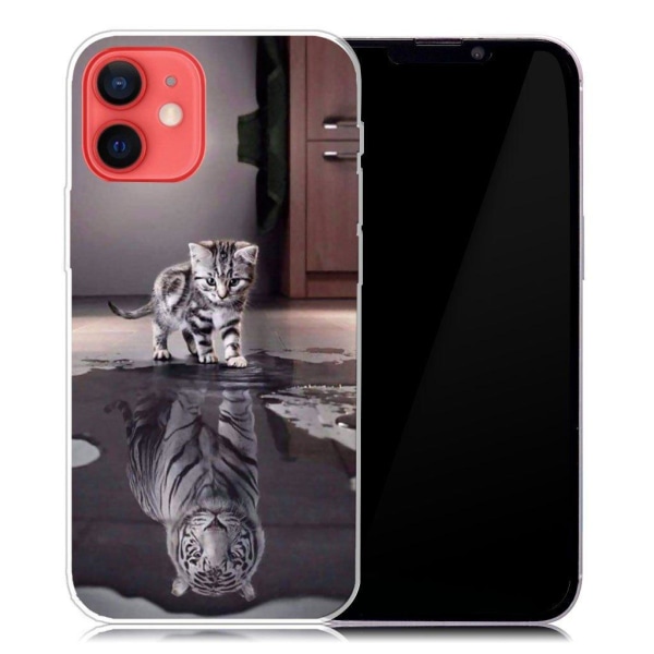 Deco iPhone 13 skal - Katt Och Tiger Silvergrå