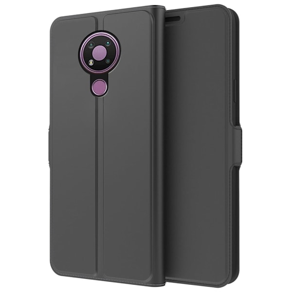 Smidigt och tunt PU-läder Nokia 3.4 fodral - Svart Svart