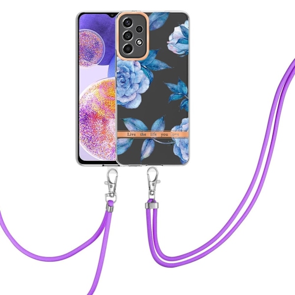 Slimmat och tåligt mjukband med nyckelband för Samsung Galaxy A23 - Blå Pion Blå