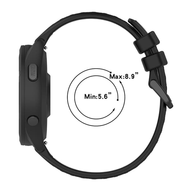 Garmin Forerunner 265 kaksivärinen silikonihihna - Musta / Punainen Red