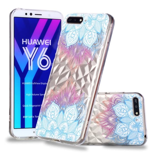 Huawei Honor 7A mobilskal silikon tryckmönster - Lotus multifärg