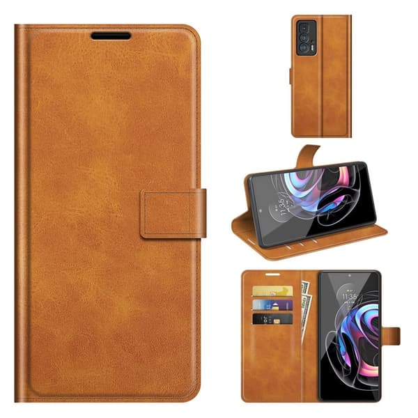 Wallet-style Læder Etui til Motorola Edge 20 Pro - Gul Yellow