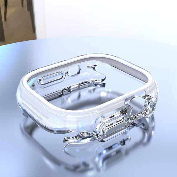 Apple Watch Ultra / Ultra 2 49 mm uthulet støtsikkert + fleksibelt beskyttelsesdeksel Watch Frame Case - Hvit White