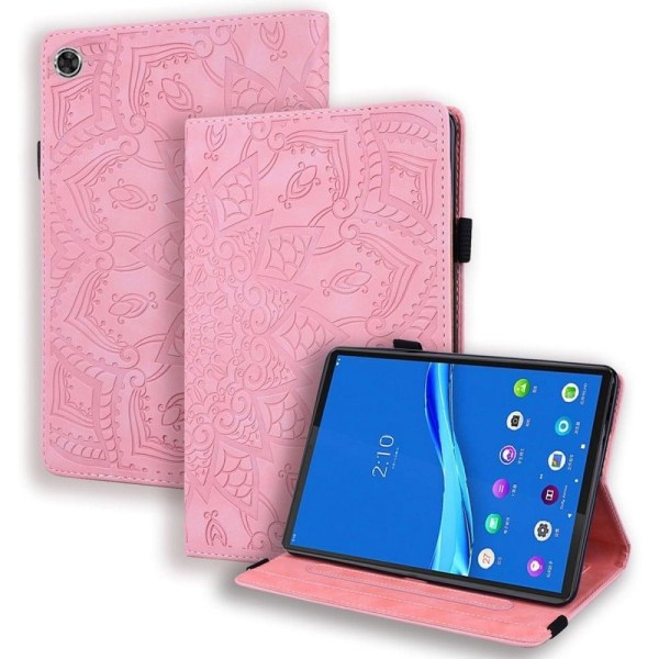 Lenovo Tab M10 Plus (Gen 3) flower pattern leather case - Pink Pink