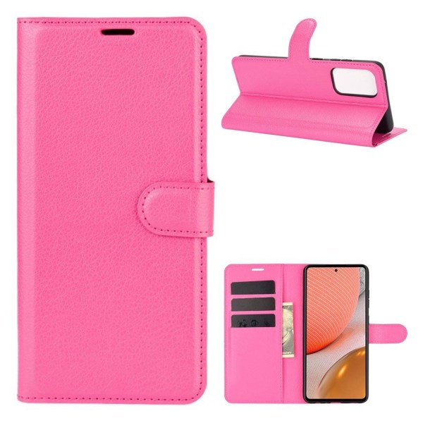 Classic Samsung Galaxy A72 5G flip kuoret - Ruusu Pink