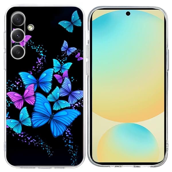 Vibe Samsung Galaxy A24 4G cover - Farverige Sommerfugle Blue