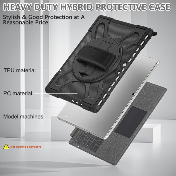 Microsoft Surface Pro 8 (8PX-00020) hybrid TPU cover with rotata Black