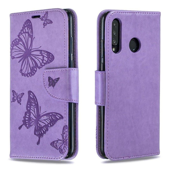 Butterfly Huawei P30 Lite etui - Lilla Purple