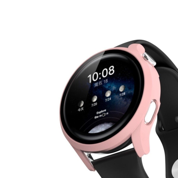 Mat cover + skærmbeskytter i hærdet glas til Huawei Watch 3 Pro - Lyserød Pink