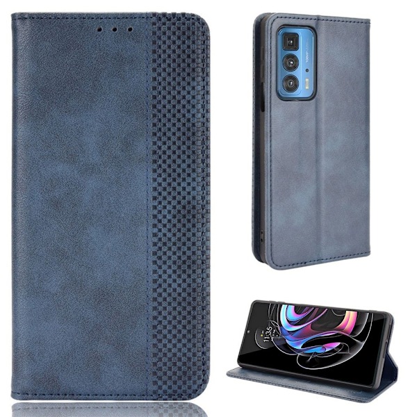Bofink Vintage Motorola Edge 20 Pro Læder Etui - Blå Blue