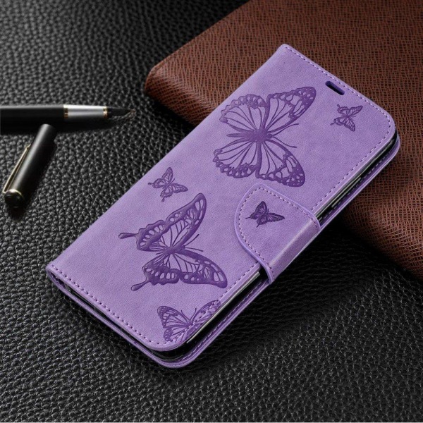 Butterfly läder Xiaomi Redmi Note 7 / Xiaomi Redmi Note 7S / Xiaomi Redmi Note 7 Pro fodral - Lila Lila