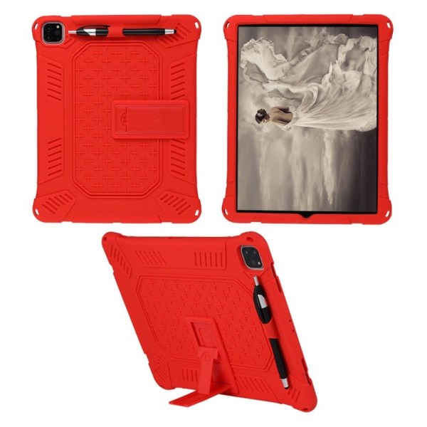 iPad Pro 12.9 (2021) / (2020) / (2018) silicone cover with strap Red
