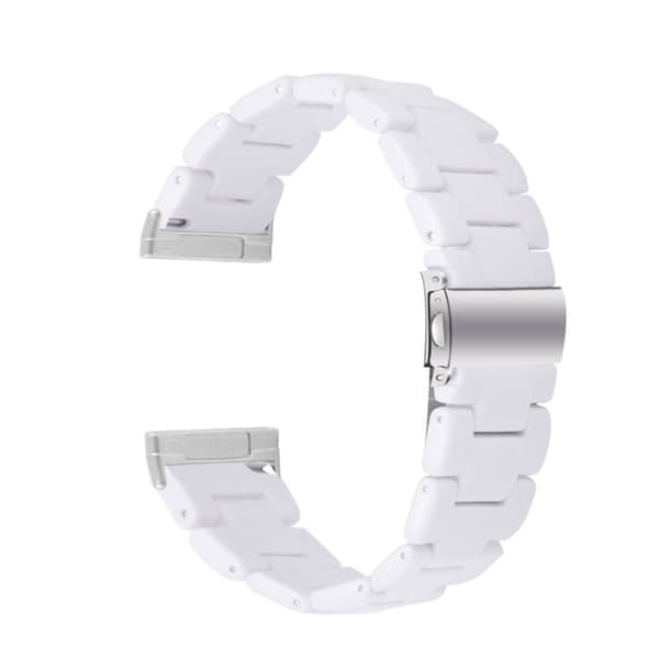 Fitbit Sense / Versa 3 urrem med resinperler - Hvid White