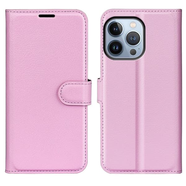 Classic iPhone 14 Pro flip kuoret - Pinkki Pink