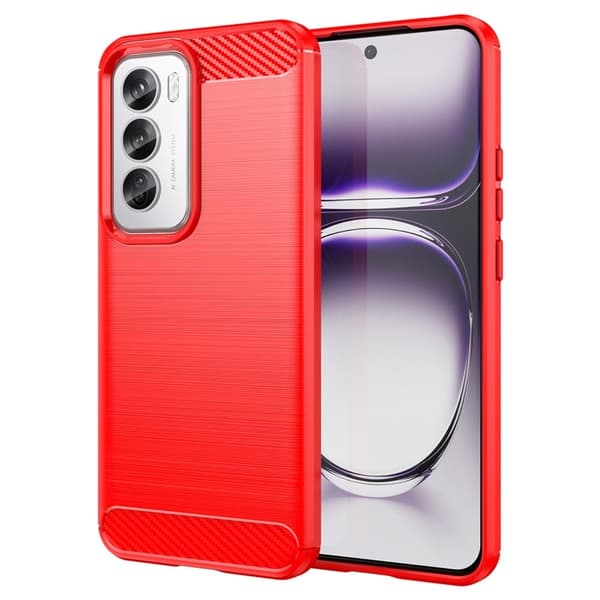 Carbon Flex Oppo Reno12 Pro skal - Röd Röd