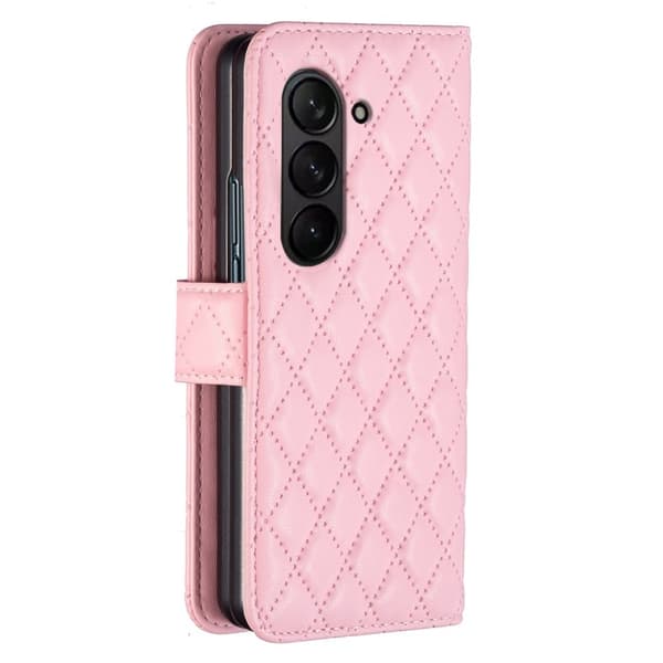 Rhombus mat Samsung Galaxy Z Fold6 flip etui - Lyserød Pink
