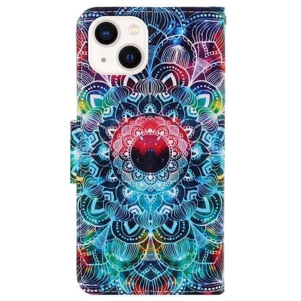 Wonderland iPhone 14 flip etui - Mandala Multicolor