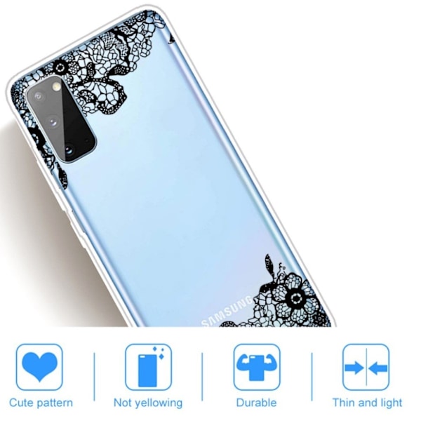 Deco Samsung Galaxy A41 kuoret - Pitsi kukka Black