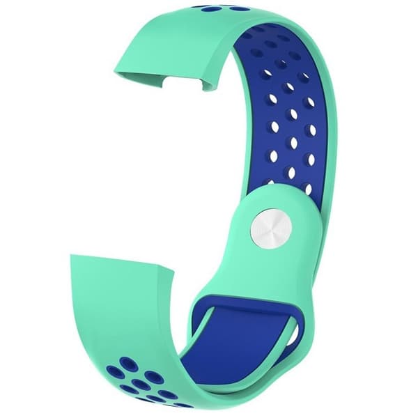Fitbit Charge 3 andningsbart klockarmband i silikon i två färger - Cyan / Blå multifärg