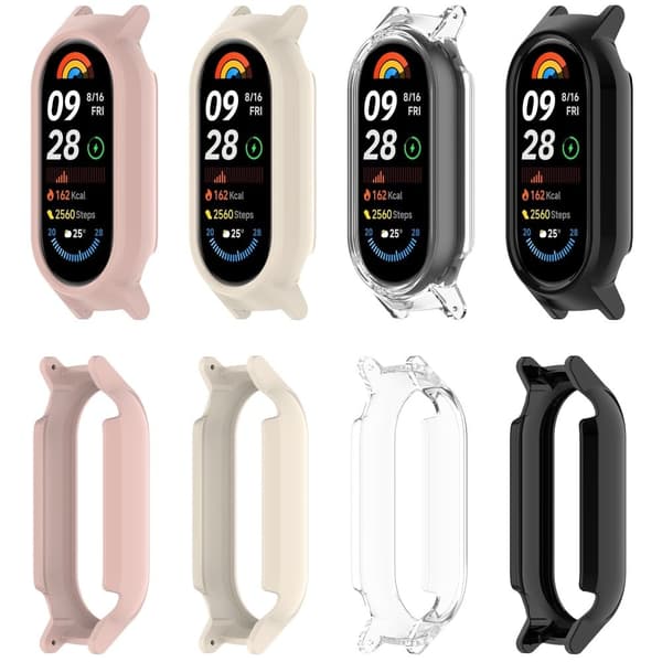 Xiaomi Smart Band 9 NFC / 9 Hollow Out Watch Case 12mm Lug Bumpresistent Protective Frame - Lyserød Pink