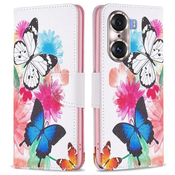 Wonderland Honor 60 Pro flip etui - To Sommerfugle Multicolor