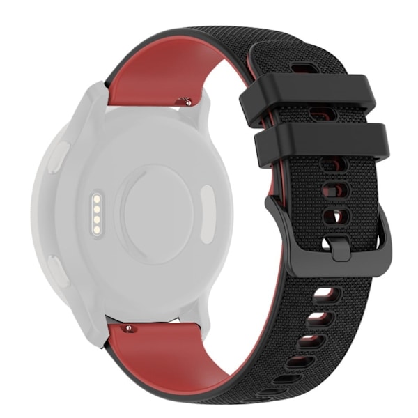 20mm silikoninen kellohihna Garmin-kelloon - Musta / Punainen Red