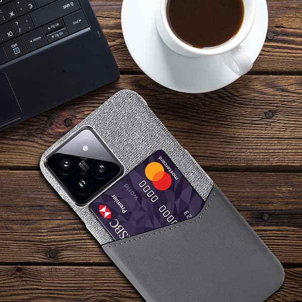 Bofink Xiaomi 14 Pro korttikotelo - Hopea/Harmaa Silver grey