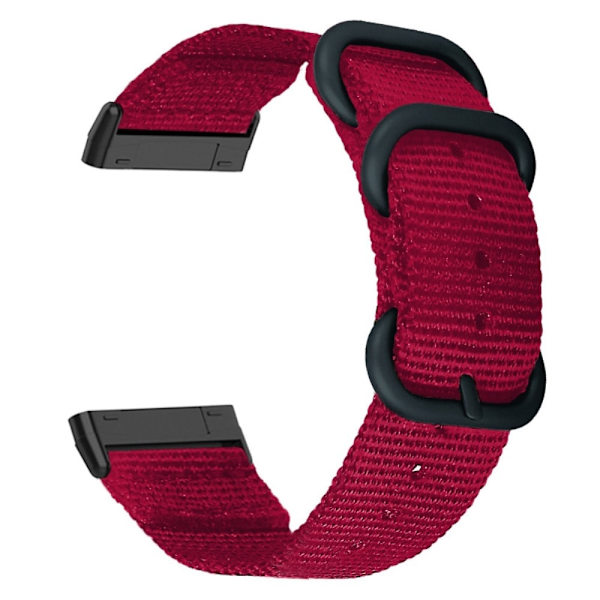 Fitbit Sense 2 / Versa 4 nylon-urrem med sort spænde - Rød Red