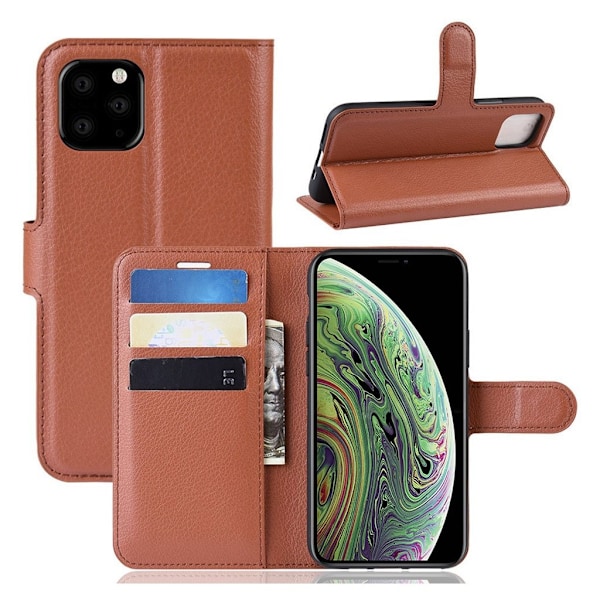 Alpha iPhone 11 Pro læder flip etui - Brun Brown