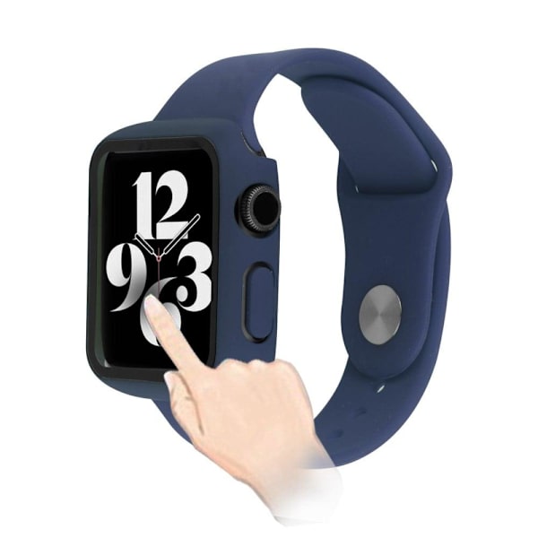 Apple Watch SE 2022 (40mm) cover with tempered glass screen protector - Dark Blue Blå