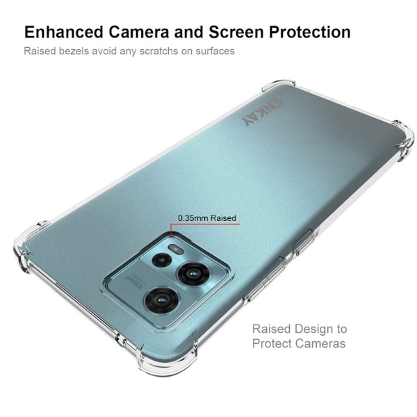 ENKAY genomskinligt droppsäkert fodral för Motorola Moto G72 Transparent