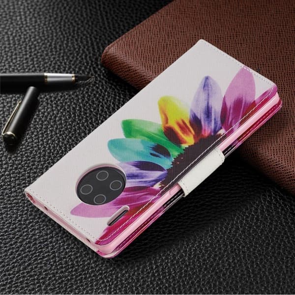 Wonderland Huawei Mate 30 Pro flip etui - Kronblade mønster Multicolor