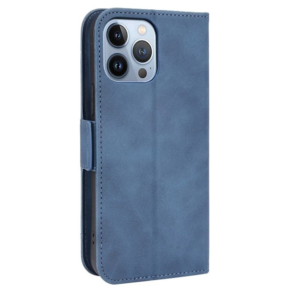 Stilig Læretui med Lommebok til iPhone 14 - Blå Blue