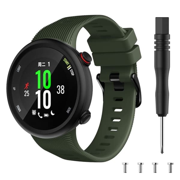 Garmin Forerunner 45S holdbar black Spænde silikone Urrem - Militærgrøn Green